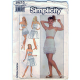 Simplicity 8635 Pattern Vintage Misses Skirts And Lined Camisole And Bra