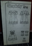 Simplicity 8710 Pattern Vintage Child Dress In Two Lengths