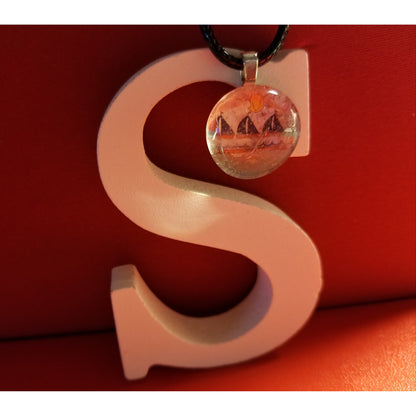 Sunny Sails Handmade Good Flat Back Glass Marble Necklace 💋