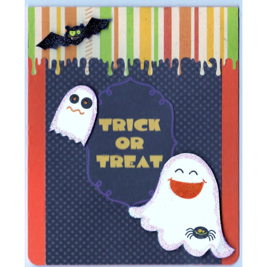 Halloween Trick or Treat Handmade Good Greeting Supply Card - Cards And Other Paper Products - Made In U.S.A. - SharPharMade - 1