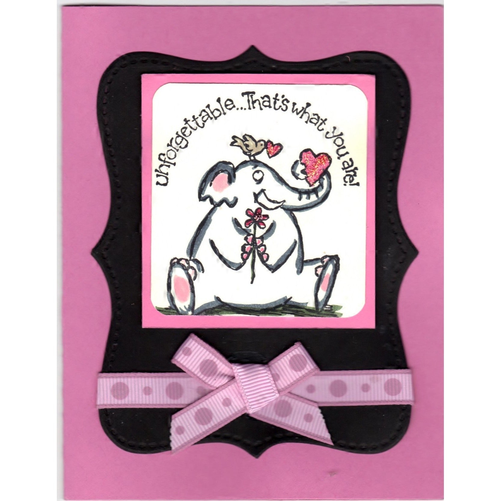 Unforgettable Elephant Handmade Good Greeting Supply Card - Cards And Other Paper Products - Made In U.S.A. - SharPharMade - 1