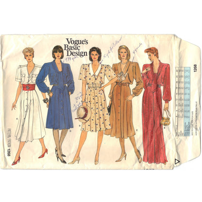 Vogue Basic Design 1268 Pattern Vintage Misses Dress