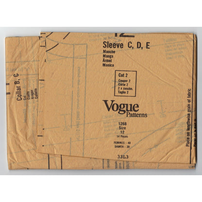 Vogue Basic Design 1268 Pattern Vintage Misses Dress