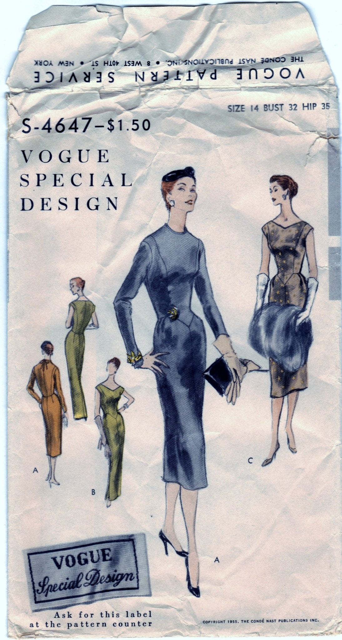 Vogue Special Design S-4647 Pattern Vintage One Piece Dress