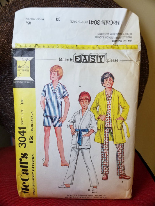 McCalls 3041 Pattern Vintage Boys Pajama And Robe