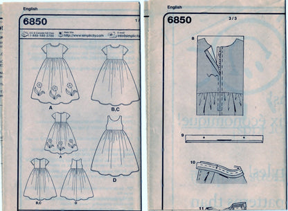 New Look 6850 Pattern Non-Vin Kids Dresses And Robes