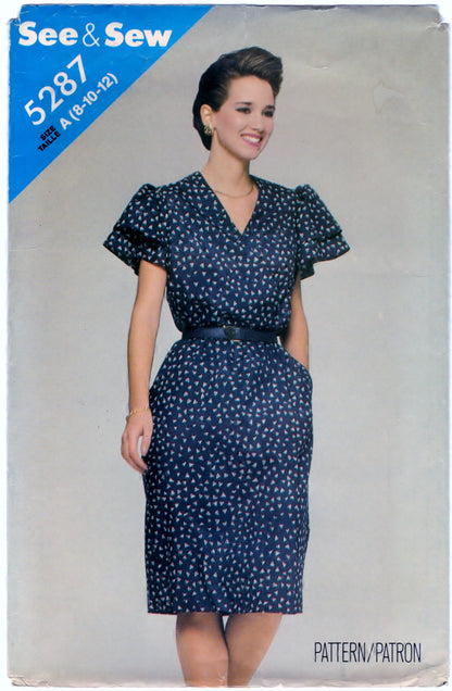 Butterick See and Sew 5287 Pattern Vintage Misses Dress
