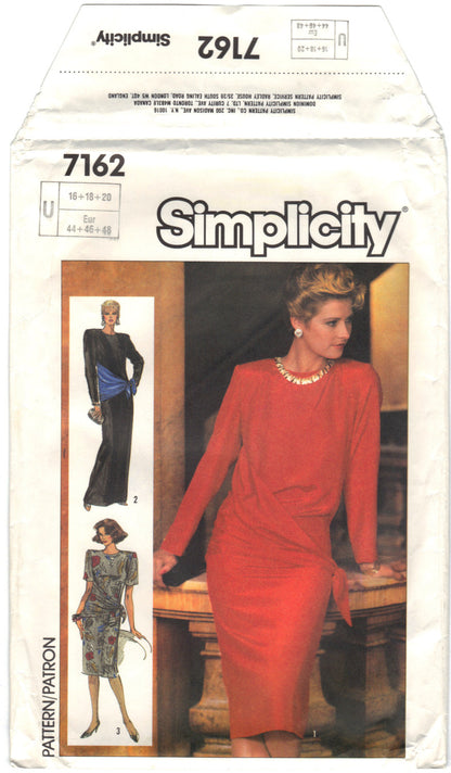 Simplicity 7162 Pattern Vintage Misses Jiffy Dress In Two Lengths