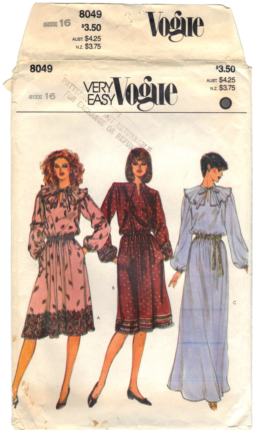 Very Easy Vogue 8049 Pattern Misses Top and Skirt