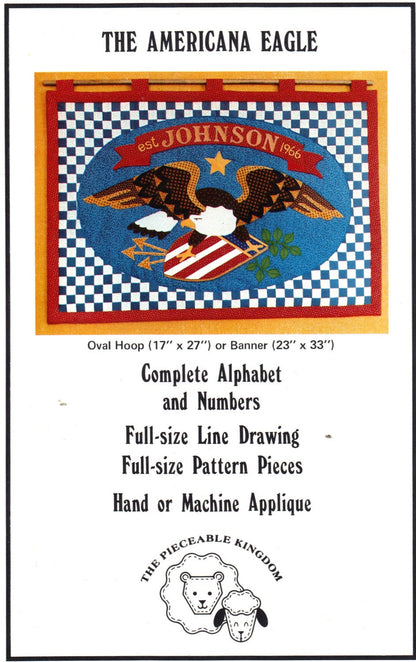 Pieceable Kingdom Americana Eagle Oval Hoop or Banner Pattern Vintage Kit