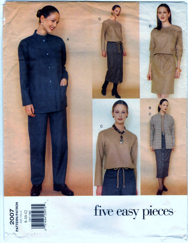 Vogue 2007 Pattern Vintage Misses Jacket, Dress, Top, Skirt & Pants