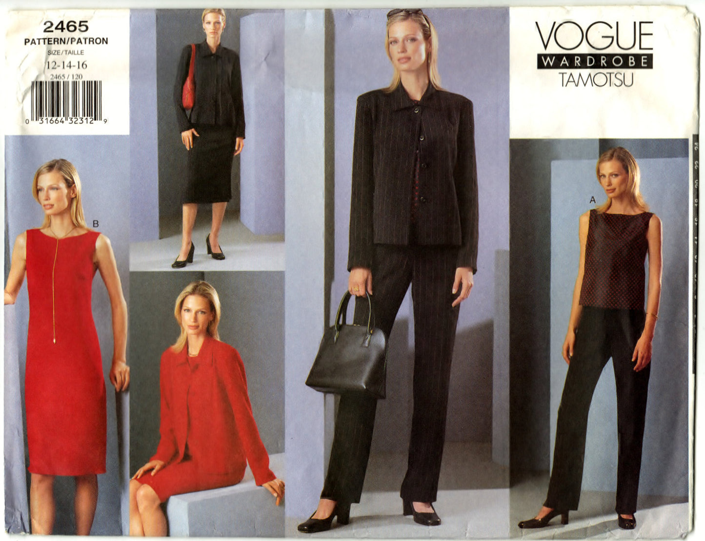 Vogue 2465 Pattern Non-Vin Misses Petite Jacket, Dress, Top, Skirt & Pants