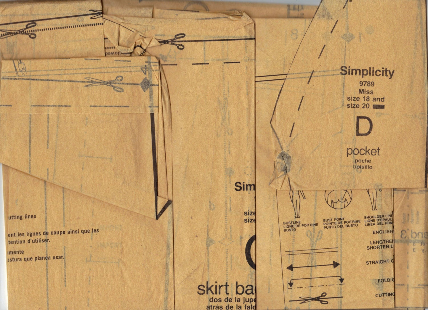 Simplicity 9789 Pattern Vintage Slim Fitting Skirts