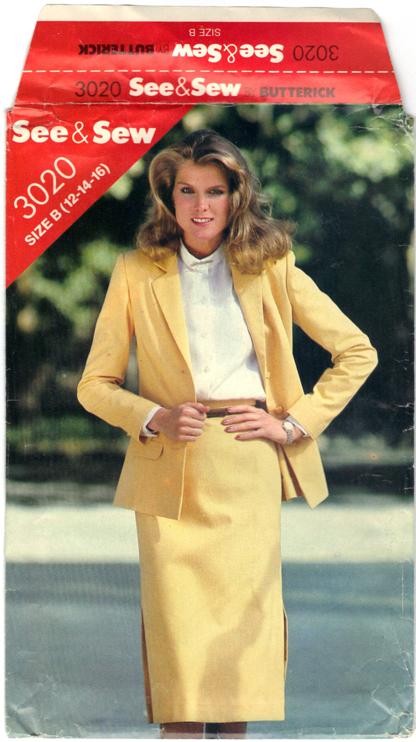 Butterick See and Sew 3020 Pattern Vintage Misses Jacket And Skirt