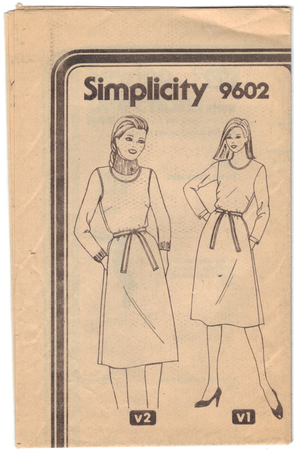 Simplicity 9602 Pattern Vintage Jiffy Pullover Dress or Jumper
