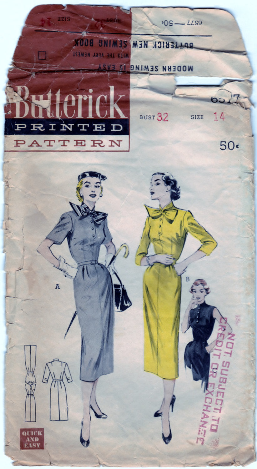Butterick 6577 Pattern Vintage Tailored Dress