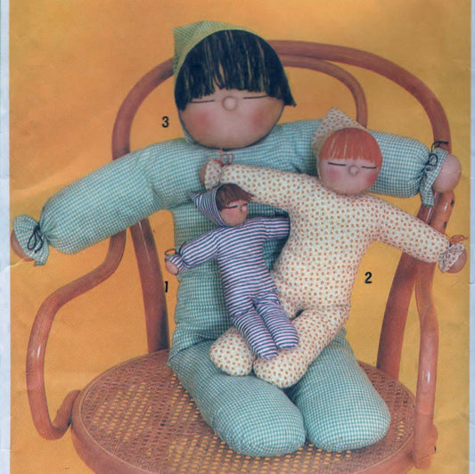 Simplicity 9544 Pattern Vintage Stuffed Doll In Three Sizes Craft Tool