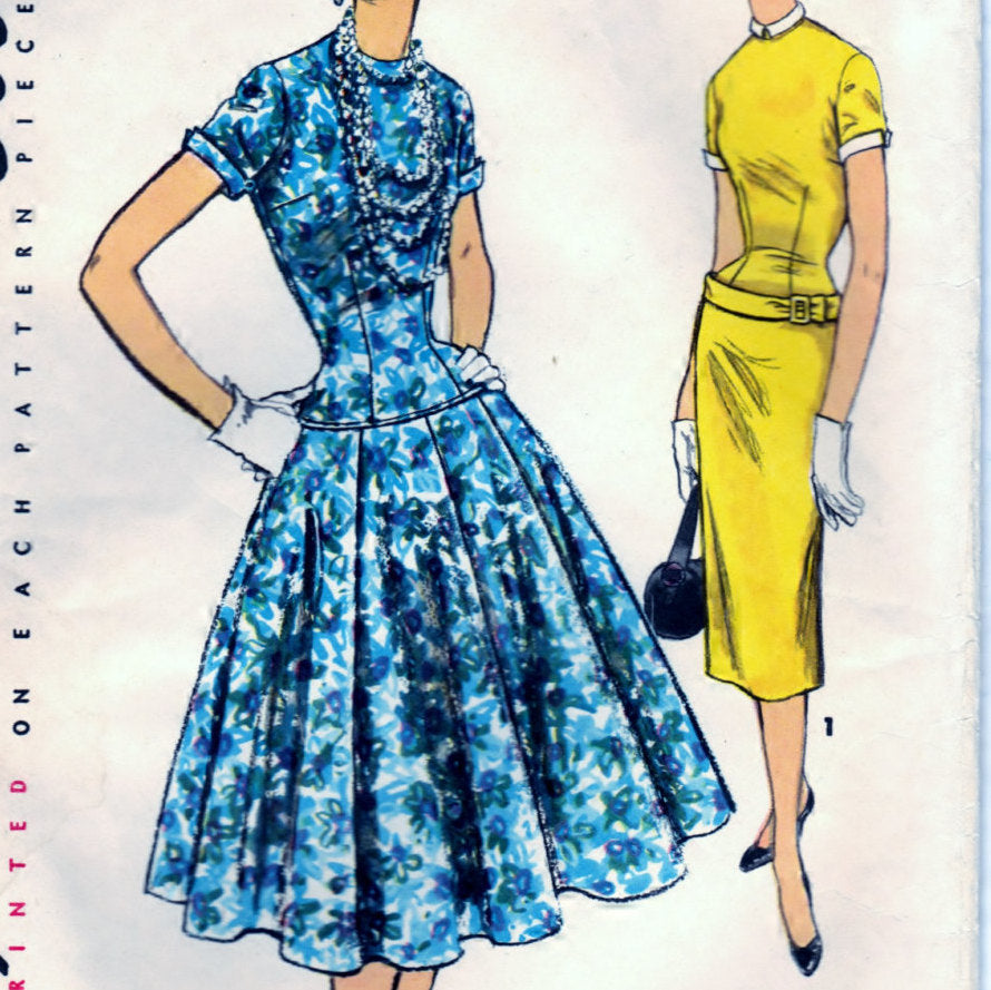 Simplicity 4993 Pattern Vintage Misses One Piece Dress With Two Skirts