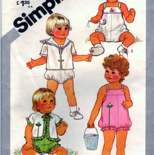 Simplicity 5523 Pattern Vintage Toddlers Sunsuit and Lined and Unlined Jackets