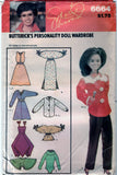 Butterick 6664 Pattern Vintage Personality Fashion Doll Wardrobe