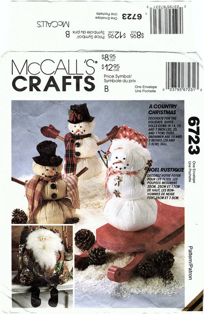 McCalls Crafts 6723 Pattern aka P440/849 Vintage A Country Christmas Supply