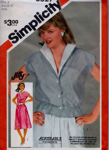 Simplicity 6327 Pattern Vintage Misses Jiffy Dress Or Top